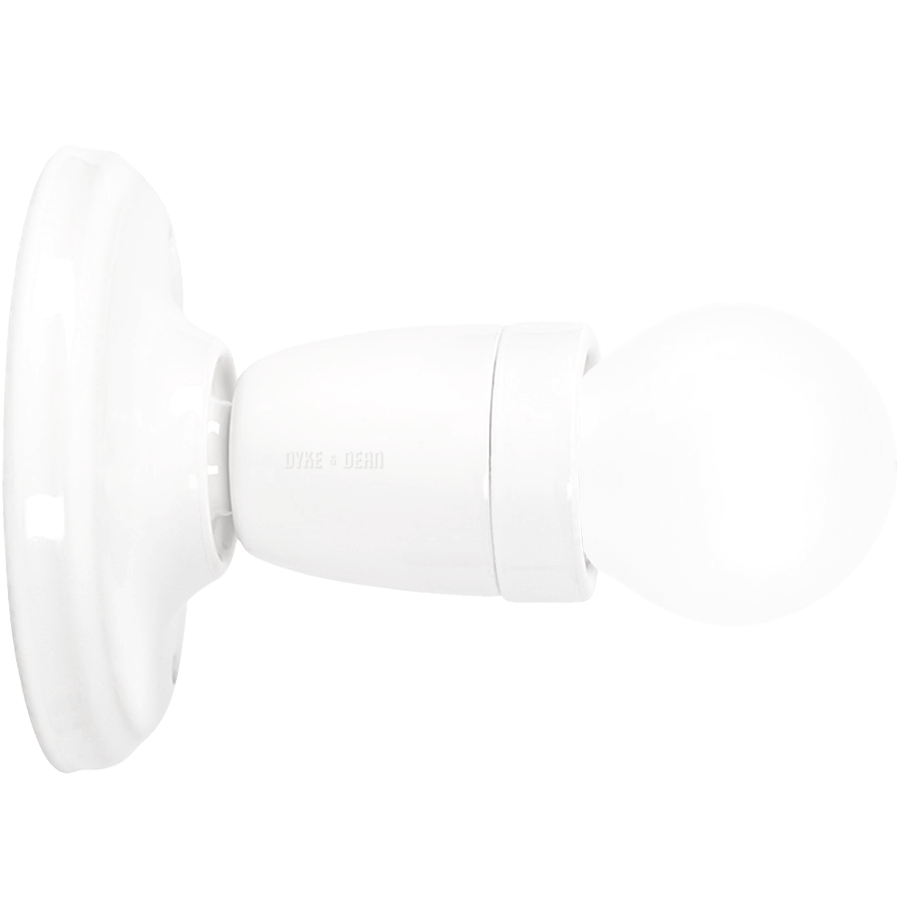 DYKE & DEAN FIXED WHITE CERAMIC CEILING LIGHT - DYKE & DEAN