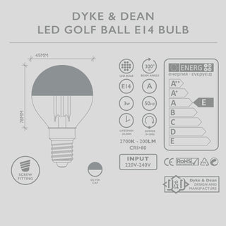 DYKE & DEAN LED SILVER CAP E14 BULB - DYKE & DEAN