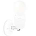 DYKE & DEAN WHITE CERAMIC WALL LAMP CHROME ELBOW - DYKE & DEAN