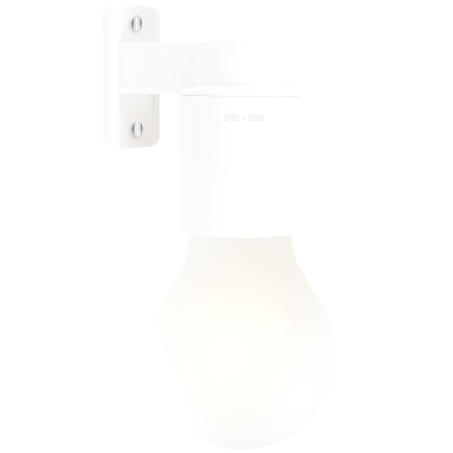 E27 WHITE RIGHT ARM WALL LAMP - DYKE & DEAN