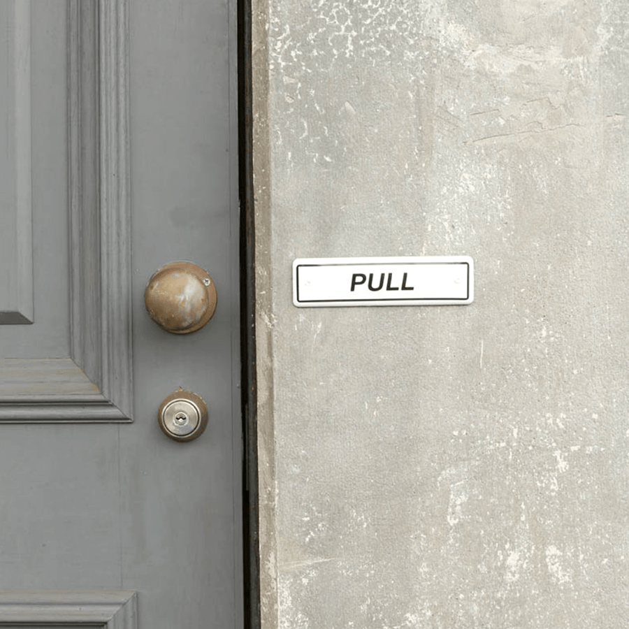 Rustic Pull Sign ENAMEL PULL SIGN - DYKE & DEAN