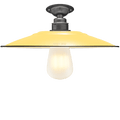 FIXED FLAT CUSTARD ENAMEL SHADE - DYKE & DEAN