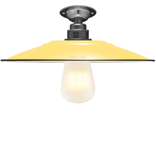 FIXED FLAT CUSTARD ENAMEL SHADE - DYKE & DEAN