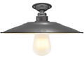FIXED FLAT GREY ENAMEL SHADE - DYKE & DEAN