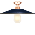 FIXED FLAT NAVY ENAMEL SHADE - DYKE & DEAN