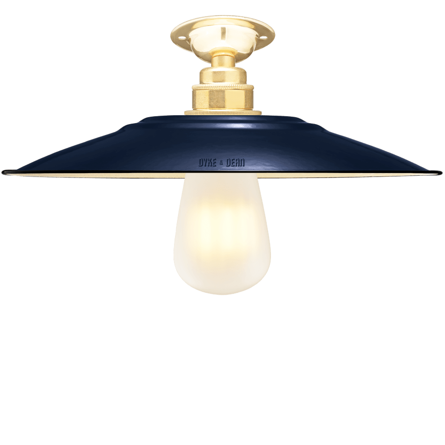 FIXED FLAT NAVY ENAMEL SHADE - DYKE & DEAN