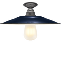 FIXED FLAT NAVY ENAMEL SHADE - DYKE & DEAN