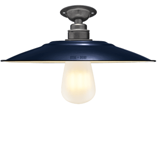 FIXED FLAT NAVY ENAMEL SHADE - DYKE & DEAN