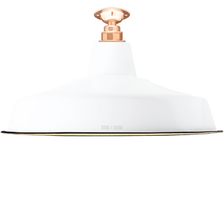 FIXED LARGE WHITE ENAMEL SHADE - DYKE & DEAN