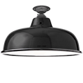 FIXED NECK VENT BLACK ENAMEL SHADE - DYKE & DEAN