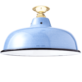 FIXED NECK VENT BLUE ENAMEL SHADE - DYKE & DEAN