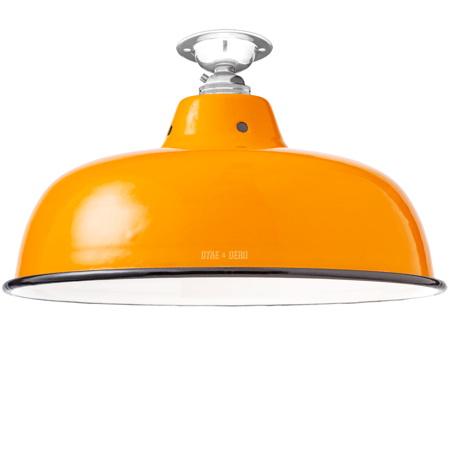 FIXED NECK VENT ORANGE ENAMEL SHADE - DYKE & DEAN