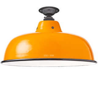 FIXED NECK VENT ORANGE ENAMEL SHADE - DYKE & DEAN