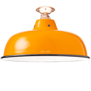 FIXED NECK VENT ORANGE ENAMEL SHADE - DYKE & DEAN