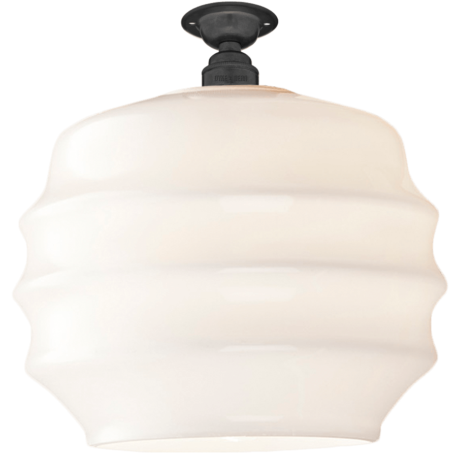 FIXED OPAL RIPPLE GLASS SHADE LARGE - DYKE & DEAN