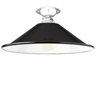 FIXED SMALL BLACK ENAMEL CONE SHADE - DYKE & DEAN