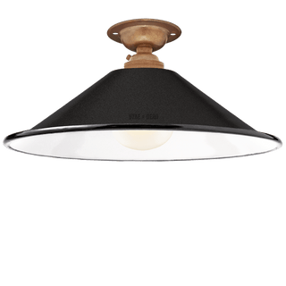 FIXED SMALL BLACK ENAMEL CONE SHADE - DYKE & DEAN