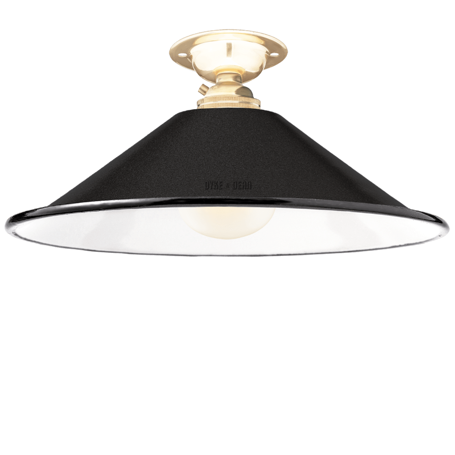 FIXED SMALL BLACK ENAMEL CONE SHADE - DYKE & DEAN