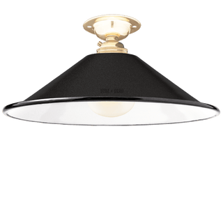 FIXED SMALL BLACK ENAMEL CONE SHADE - DYKE & DEAN