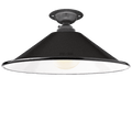 FIXED SMALL BLACK ENAMEL CONE SHADE - DYKE & DEAN
