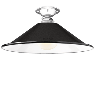 FIXED SMALL BLACK ENAMEL CONE SHADE - DYKE & DEAN