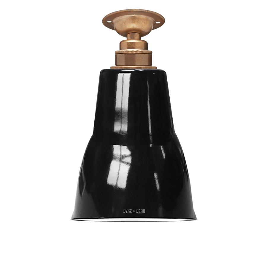 FIXED SMALL BLACK ENAMEL SHADE - DYKE & DEAN