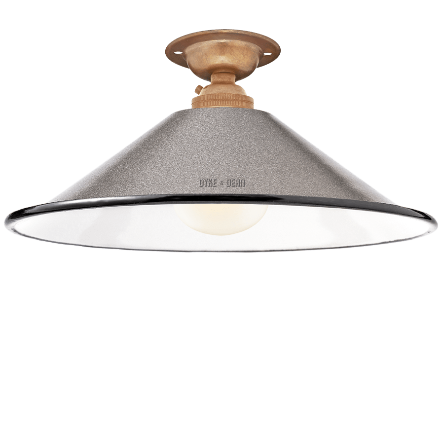 FIXED SMALL CHARCOAL ENAMEL CONE SHADE - DYKE & DEAN