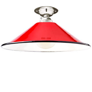 FIXED SMALL RED ENAMEL CONE SHADE - DYKE & DEAN