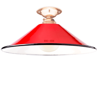 FIXED SMALL RED ENAMEL CONE SHADE - DYKE & DEAN