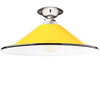 FIXED SMALL YELLOW ENAMEL CONE SHADE - DYKE & DEAN