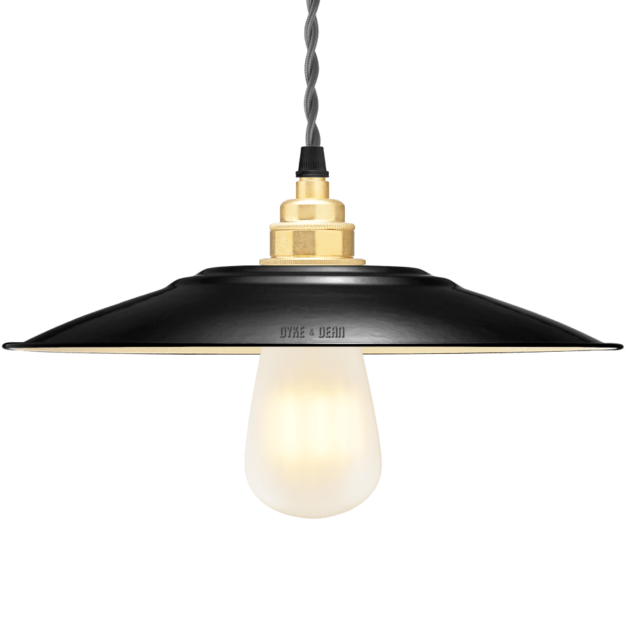 FLAT BLACK ENAMEL SHADE - DYKE & DEAN