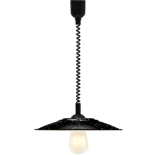 FLAT BLACK SPECKLED ENAMEL RETRACTABLE CORD LIGHT - DYKE & DEAN