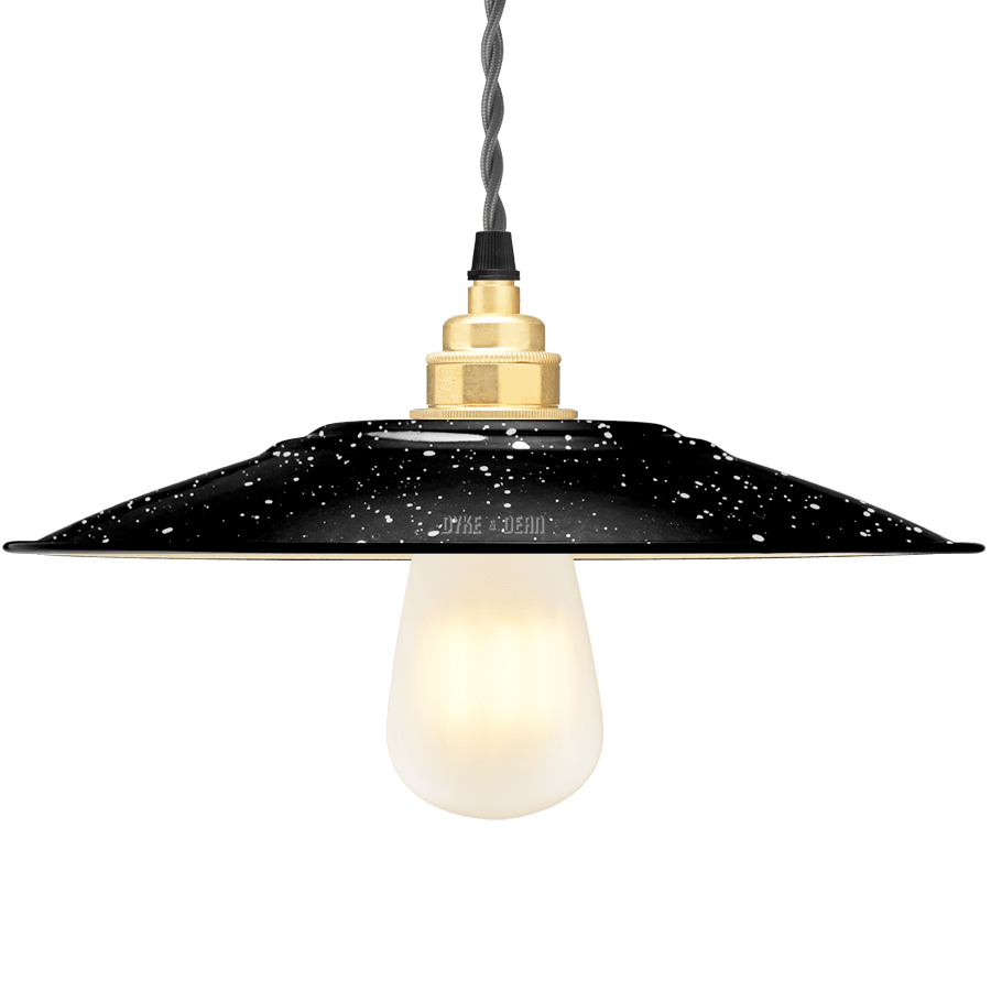 FLAT BLACK SPECKLED ENAMEL SHADE