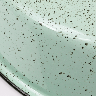 FLAT MINT GREEN SPECKLED ENAMEL SHADE - DYKE & DEAN