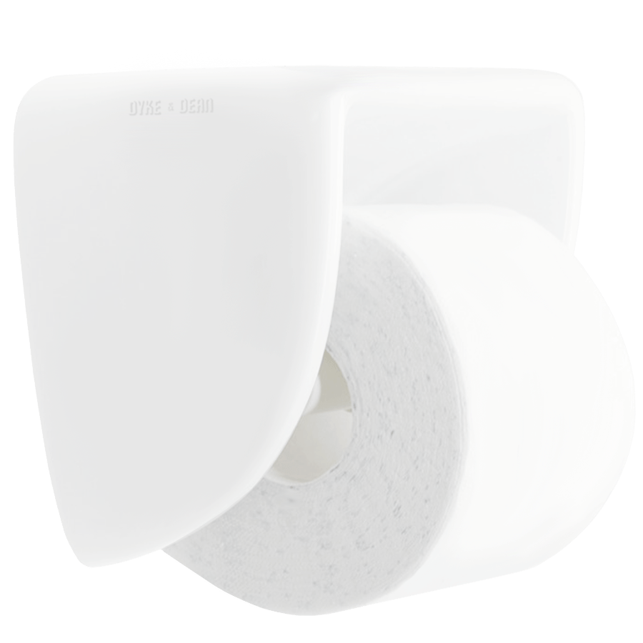 FLAT TOP PORCELAIN TOILET PAPER HOLDER DYKE & DEAN