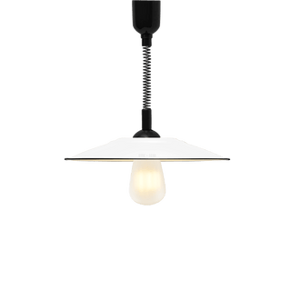 FLAT WHITE ENAMEL RETRACTABLE CORD LIGHT - DYKE & DEAN