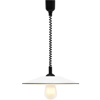 FLAT WHITE ENAMEL RETRACTABLE CORD LIGHT - DYKE & DEAN