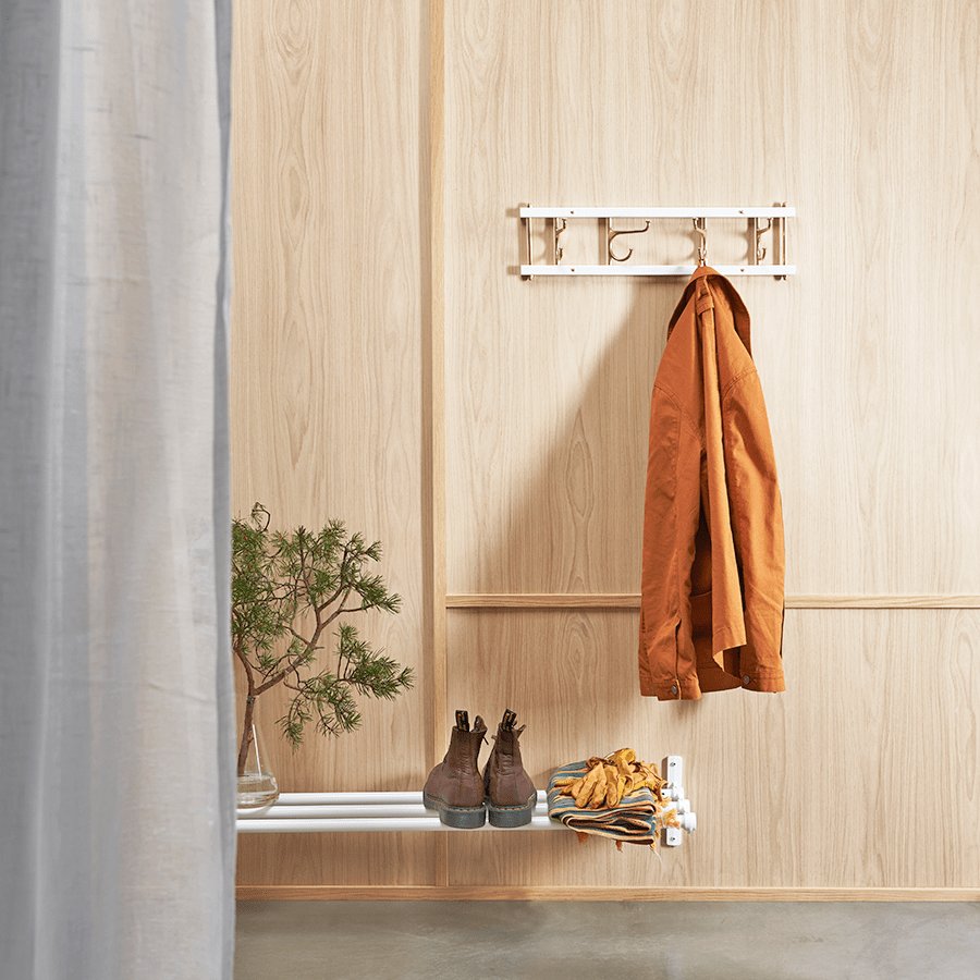 FOLDING WALL COAT HOOKS BRASS DYKE DEAN