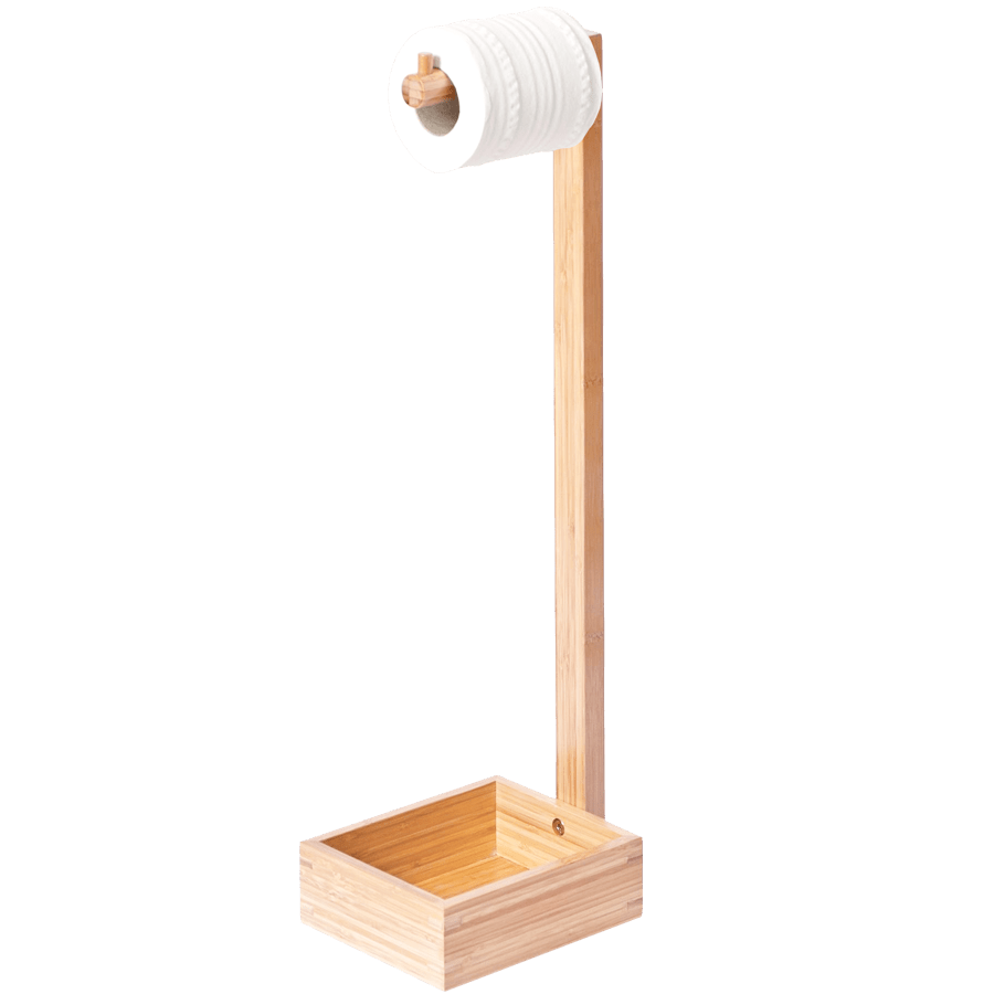 FREE STANDING TOILET ROLL HOLDER IN BAMBOO - DYKE & DEAN