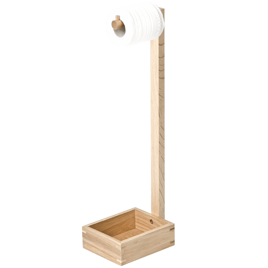 FREE STANDING TOILET ROLL HOLDER IN NATURAL OAK DYKE & DEAN