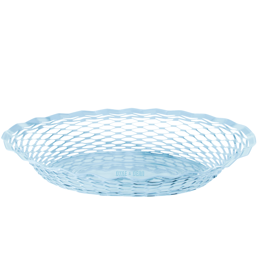 FRENCH EXPANDED OVAL SERVING BASKET BLUE - DYKE & DEAN
