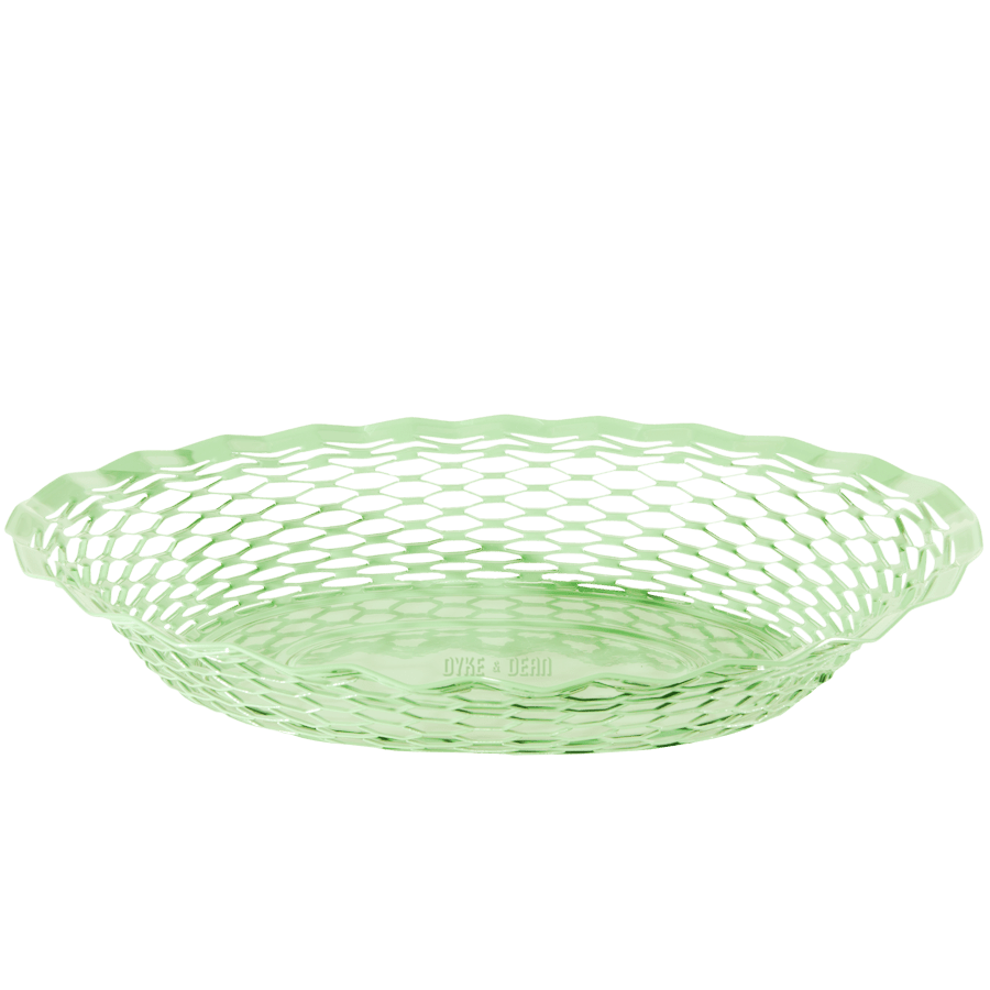 FRENCH EXPANDED OVAL SERVING BASKET GREEN - DYKE & DEAN