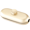 GOLD BUTTON INLINE CABLE LAMP LIGHT SWITCH - DYKE & DEAN