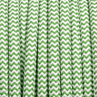 GREEN ZIG ZAG ROUND FABRIC CABLE - DYKE & DEAN