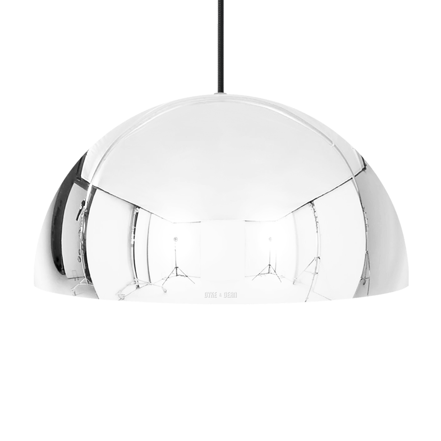 HEMISPHERE DOME PENDANT LIGHT CHROME 400MM - DYKE & DEAN