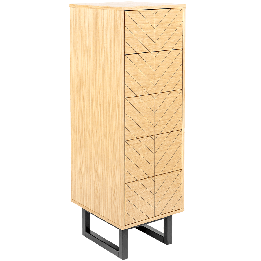 HERRINGBONE NARROW HIGHBOARD CABINET OAK - DYKE & DEAN