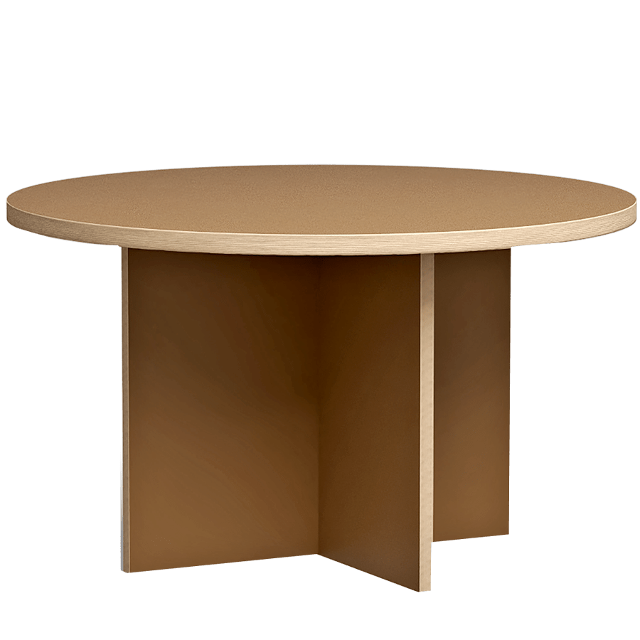 HKLIVING DINING TABLE ROUND 130CM BROWN - DYKE & DEAN