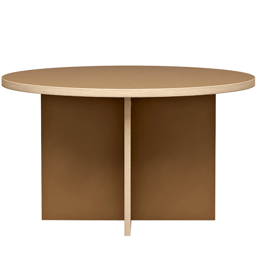 HKLIVING DINING TABLE ROUND 130CM BROWN - DYKE & DEAN