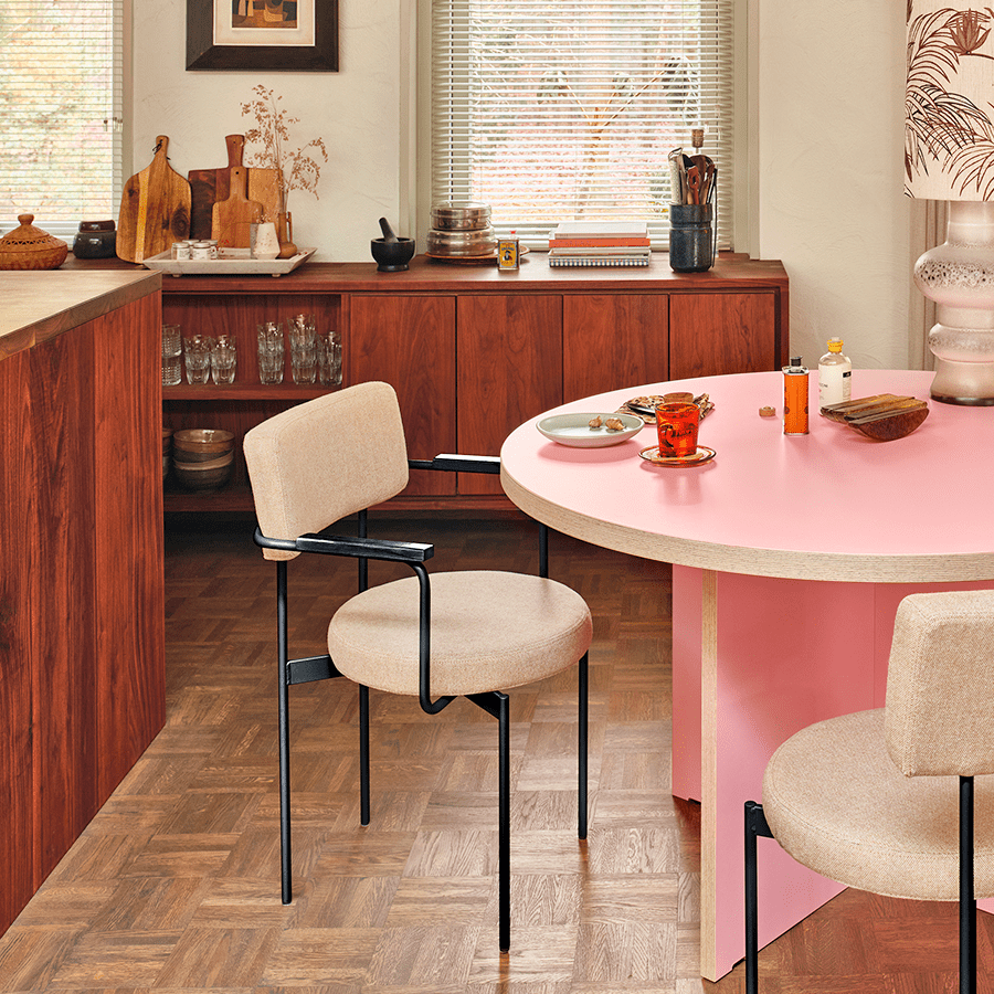 HKLIVING DINING TABLE ROUND 130CM PINK - DYKE & DEAN