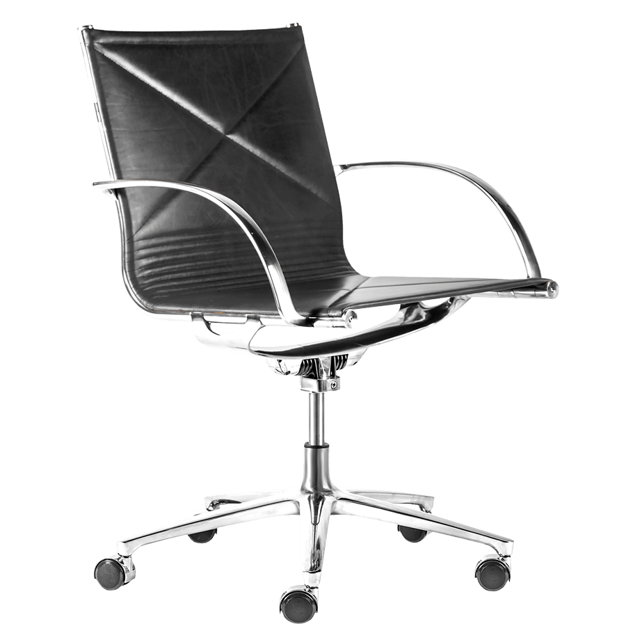 JOINT 1211 OFFICE CHAIR BLACK LEATHER - DYKE & DEAN